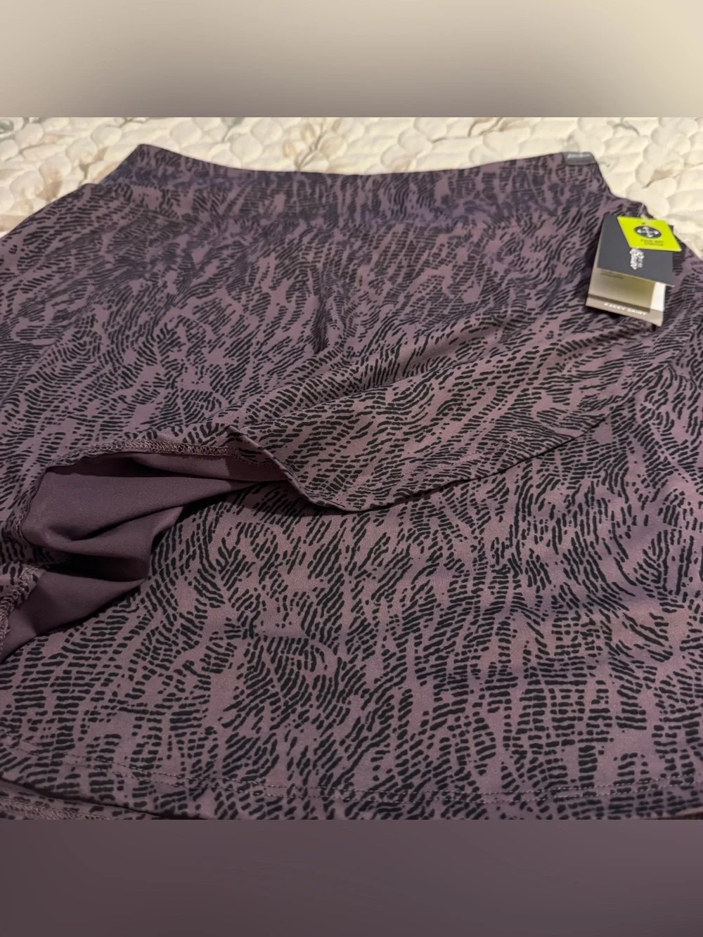 Eddie Bauer Womens Kacey Faux Wrap Skirt NWT Vintage Violet Imprint Active Skort